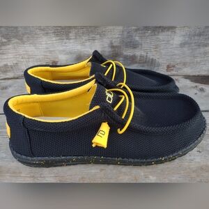 Men's Hey Dude Wally Sox Black Yellow Colorway Slip-On Shoes Size US 12 EU 45